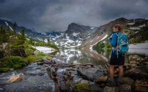 Traveler in Denver mountains